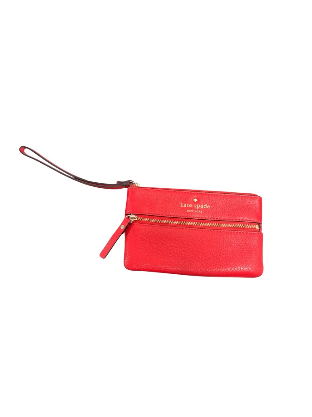 kate spade Red Leather Zip Wristlet with Front Pocket